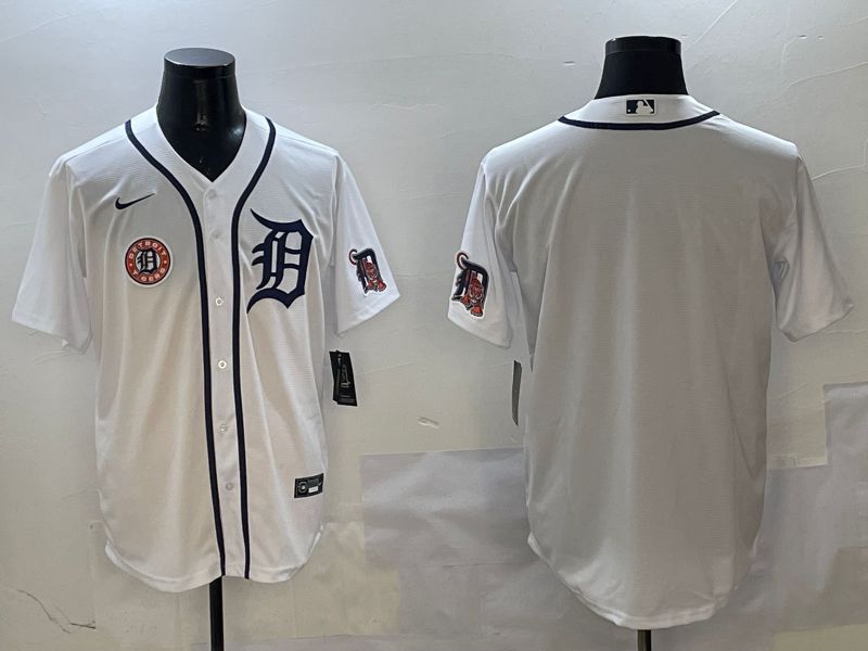 Men Detroit Tigers Blank White Game 2025 Nike MLB Jersey style 2->detroit tigers->MLB Jersey